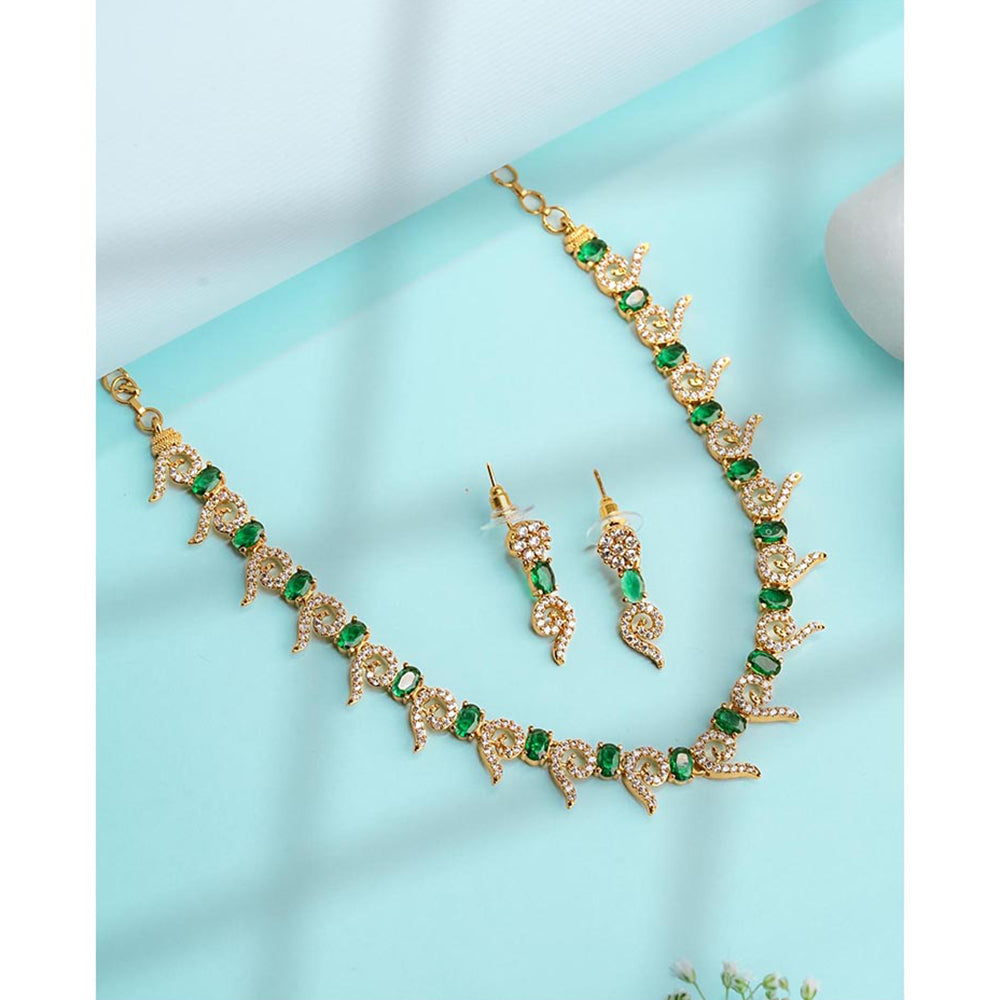 Label Ruby Green Nature-Inspired Leaf Jewellery Set