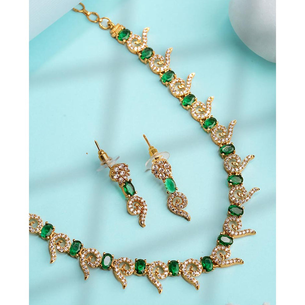 Label Ruby Green Nature-Inspired Leaf Jewellery Set