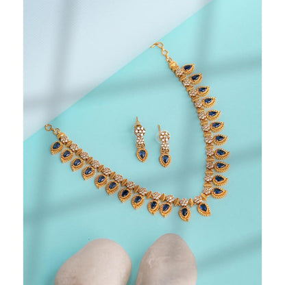 Label Ruby Blue Heritage Emerald and Gold Pave Jewellery Set