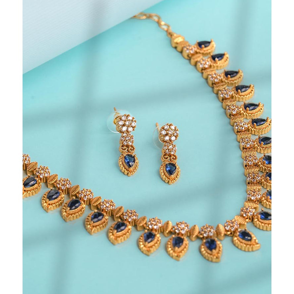 Label Ruby Blue Heritage Emerald and Gold Pave Jewellery Set