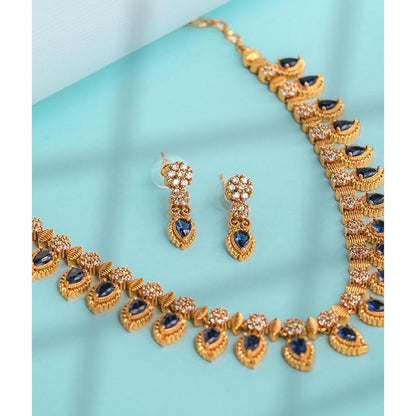 Label Ruby Blue Heritage Emerald and Gold Pave Jewellery Set