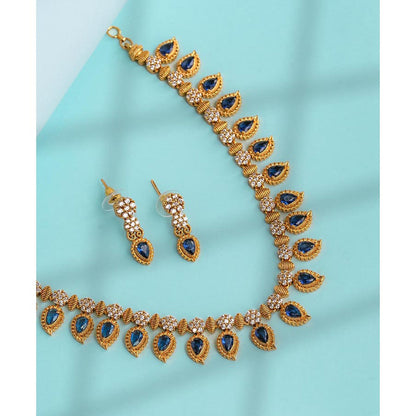 Label Ruby Blue Heritage Emerald and Gold Pave Jewellery Set