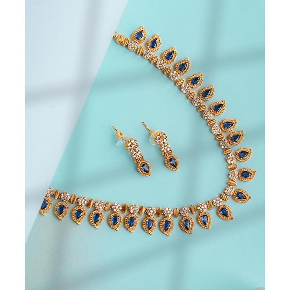 Label Ruby Blue Heritage Emerald and Gold Pave Jewellery Set