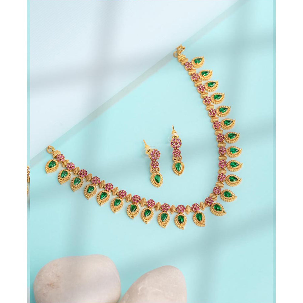 Label Ruby Green Heritage Emerald and Gold Pave Jewellery Set