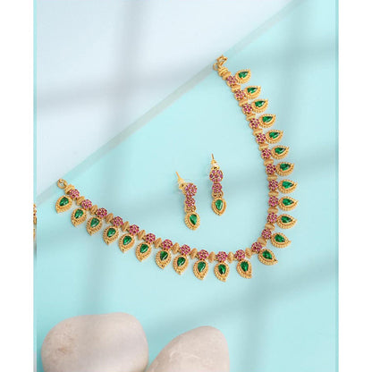 Label Ruby Green Heritage Emerald and Gold Pave Jewellery Set