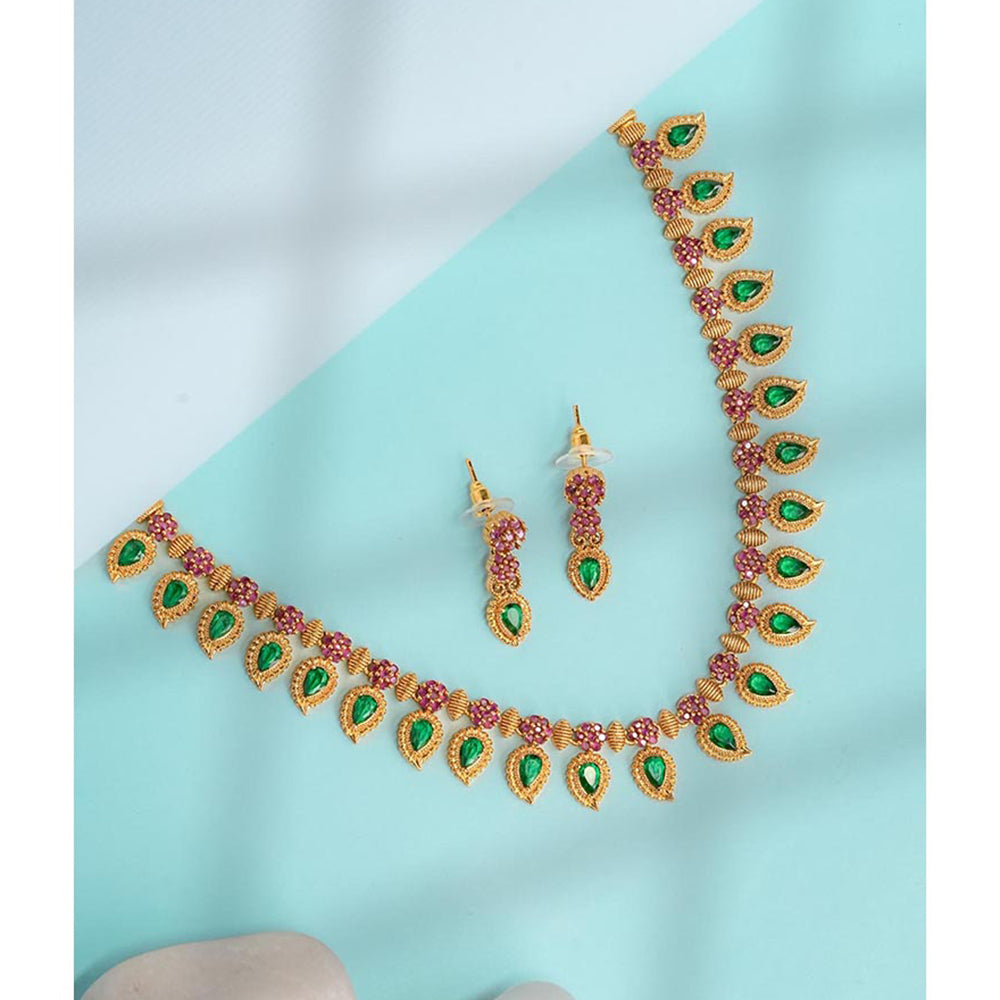Label Ruby Green Heritage Emerald and Gold Pave Jewellery Set