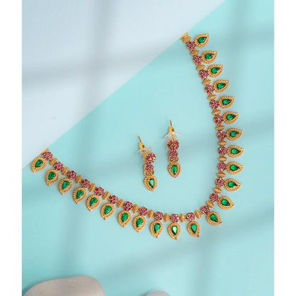 Label Ruby Green Heritage Emerald and Gold Pave Jewellery Set