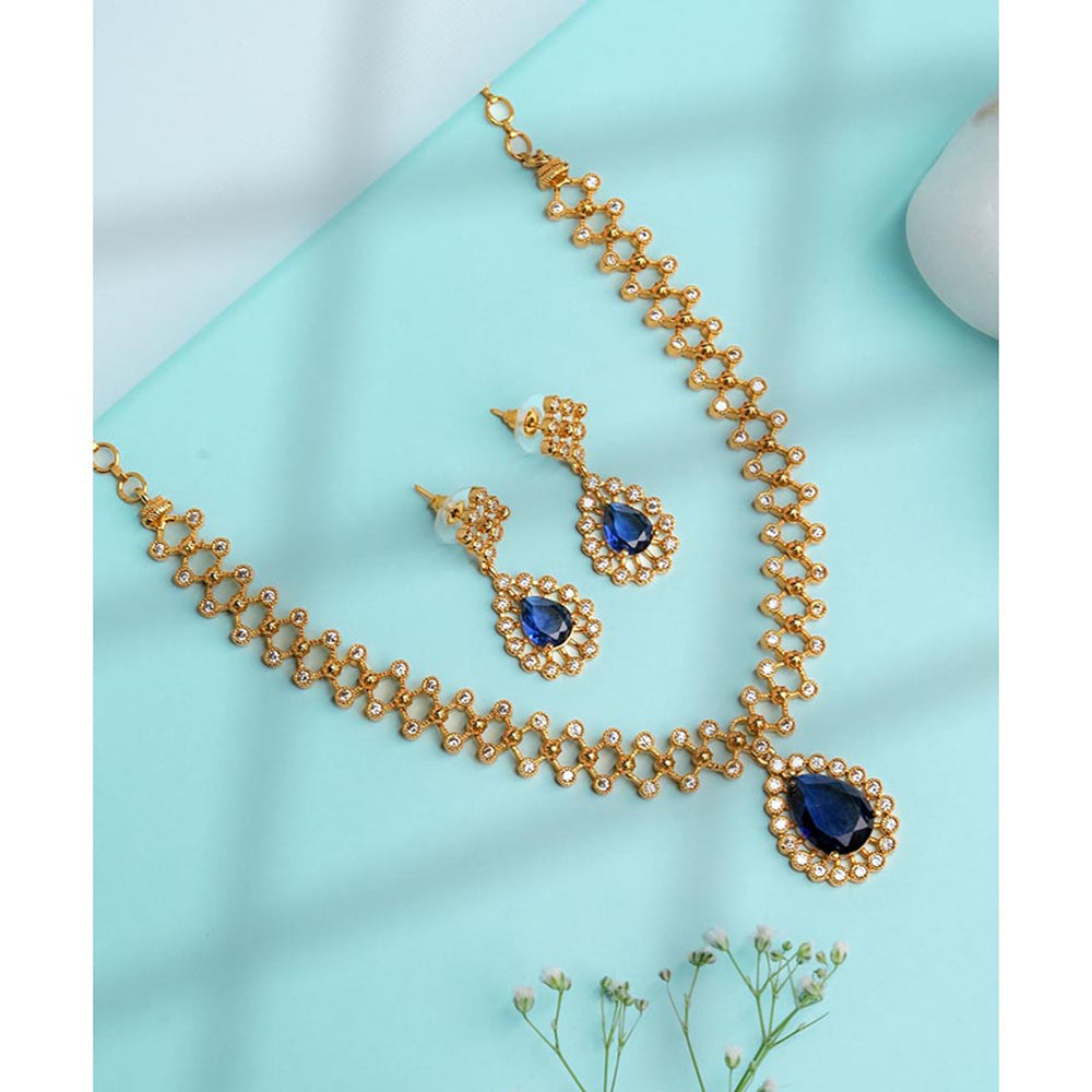 Label Ruby Artisan Floral Mandala Blue Jewellery Set
