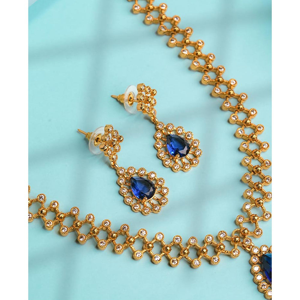 Label Ruby Artisan Floral Mandala Blue Jewellery Set
