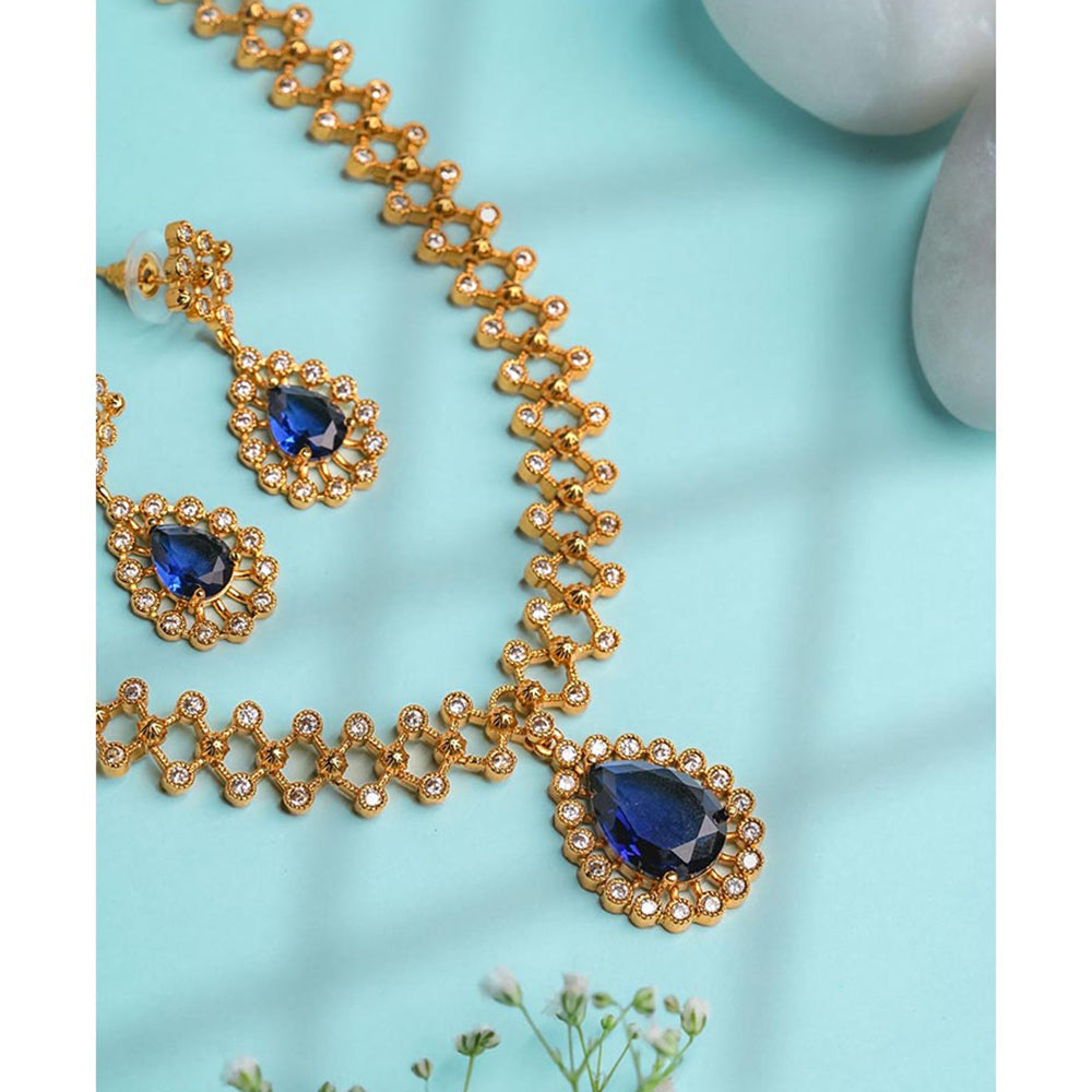 Label Ruby Artisan Floral Mandala Blue Jewellery Set