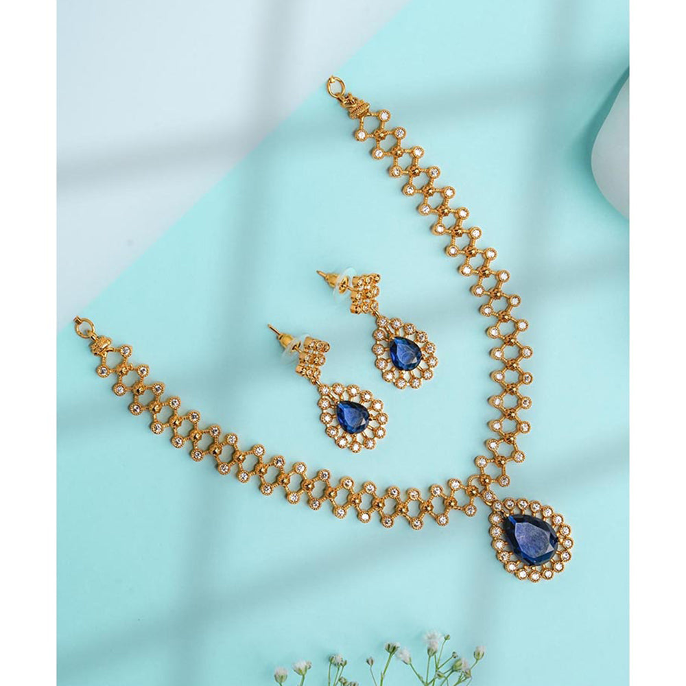 Label Ruby Artisan Floral Mandala Blue Jewellery Set