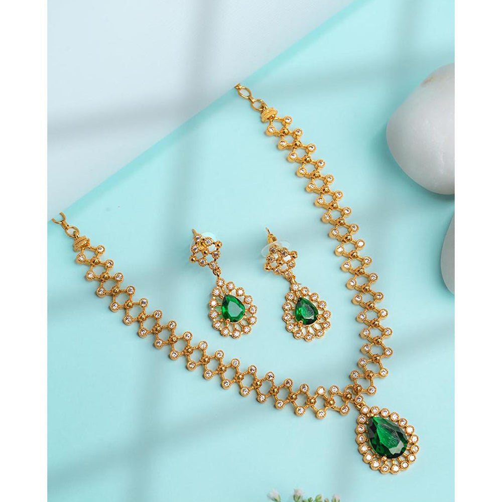 Label Ruby Artisan Floral Mandala Green Jewellery Set