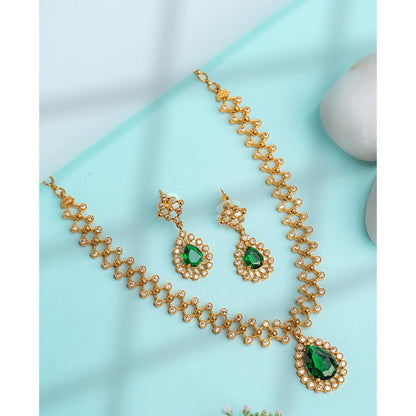 Label Ruby Artisan Floral Mandala Green Jewellery Set
