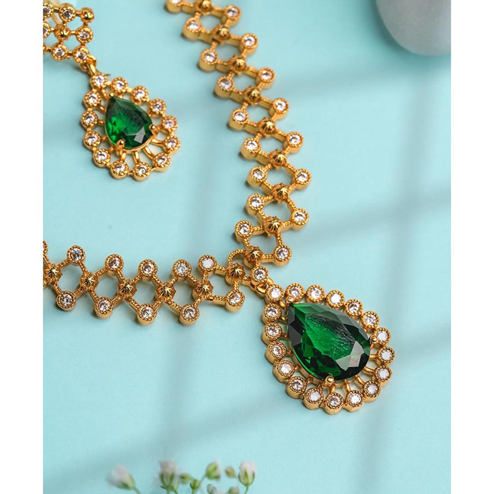 Label Ruby Artisan Floral Mandala Green Jewellery Set