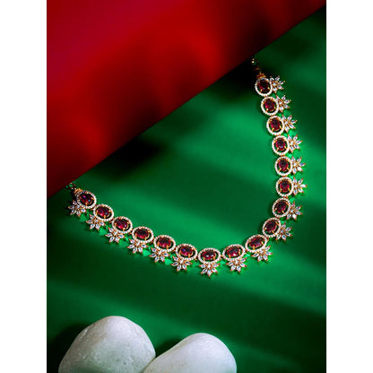 Label Ruby Natural Red Stone Beaded Necklace