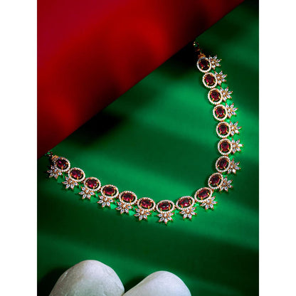 Label Ruby Natural Red Stone Beaded Necklace