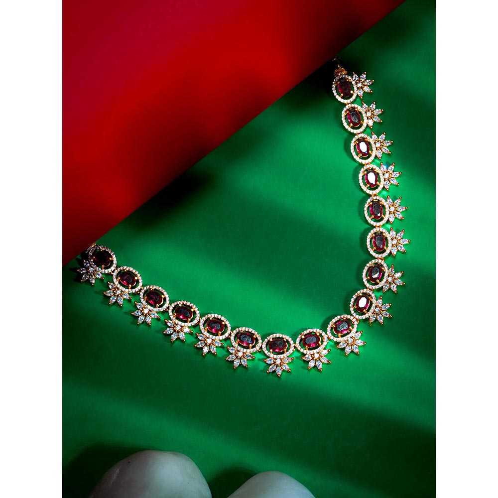 Label Ruby Natural Red Stone Beaded Necklace