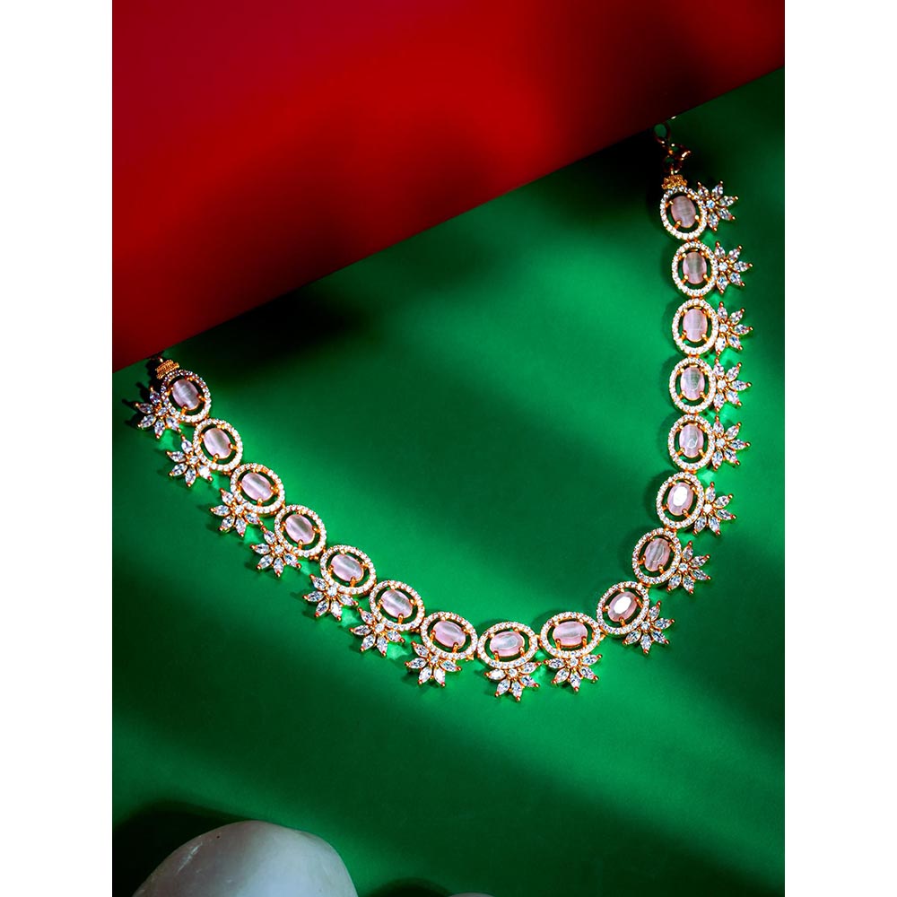 Label Ruby Natural Pink Stone Beaded Necklace