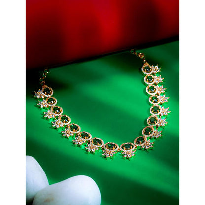 Label Ruby Natural Green Stone Beaded Necklace