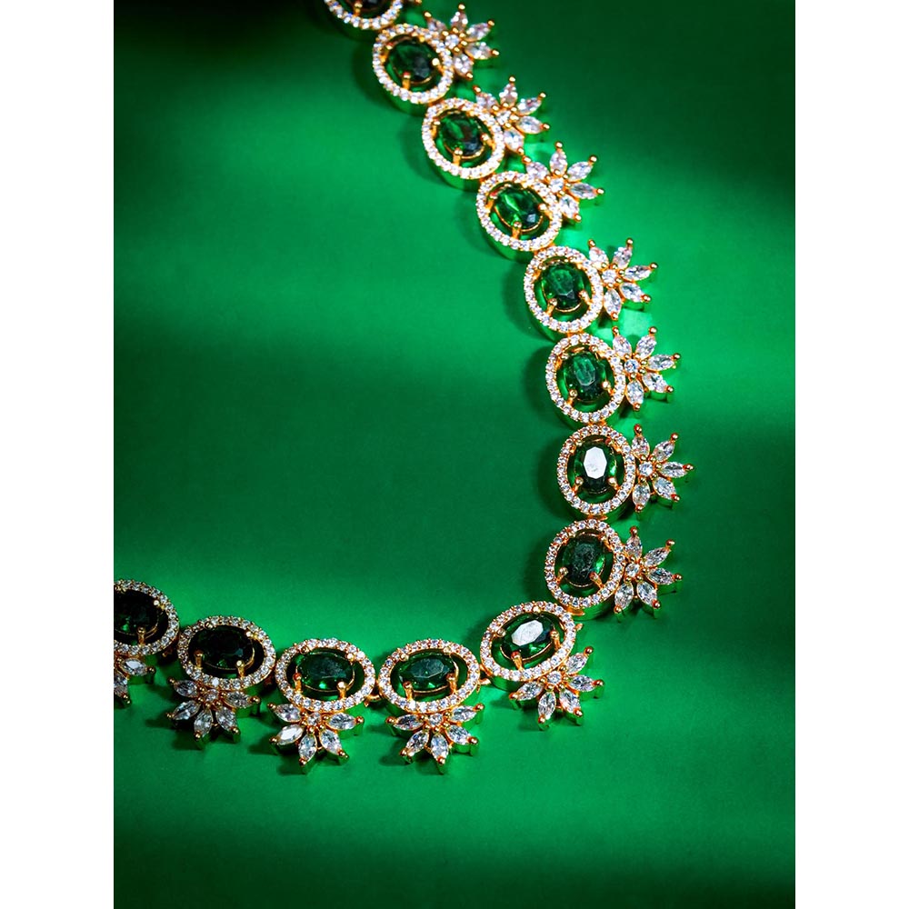 Label Ruby Natural Green Stone Beaded Necklace