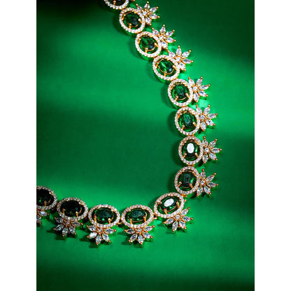 Label Ruby Natural Green Stone Beaded Necklace