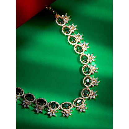 Label Ruby Natural Green Stone Beaded Necklace
