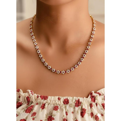 Label Ruby Red Floral Necklace