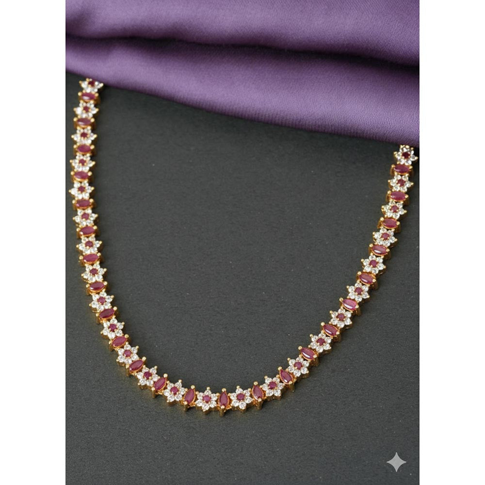 Label Ruby Red Floral Necklace