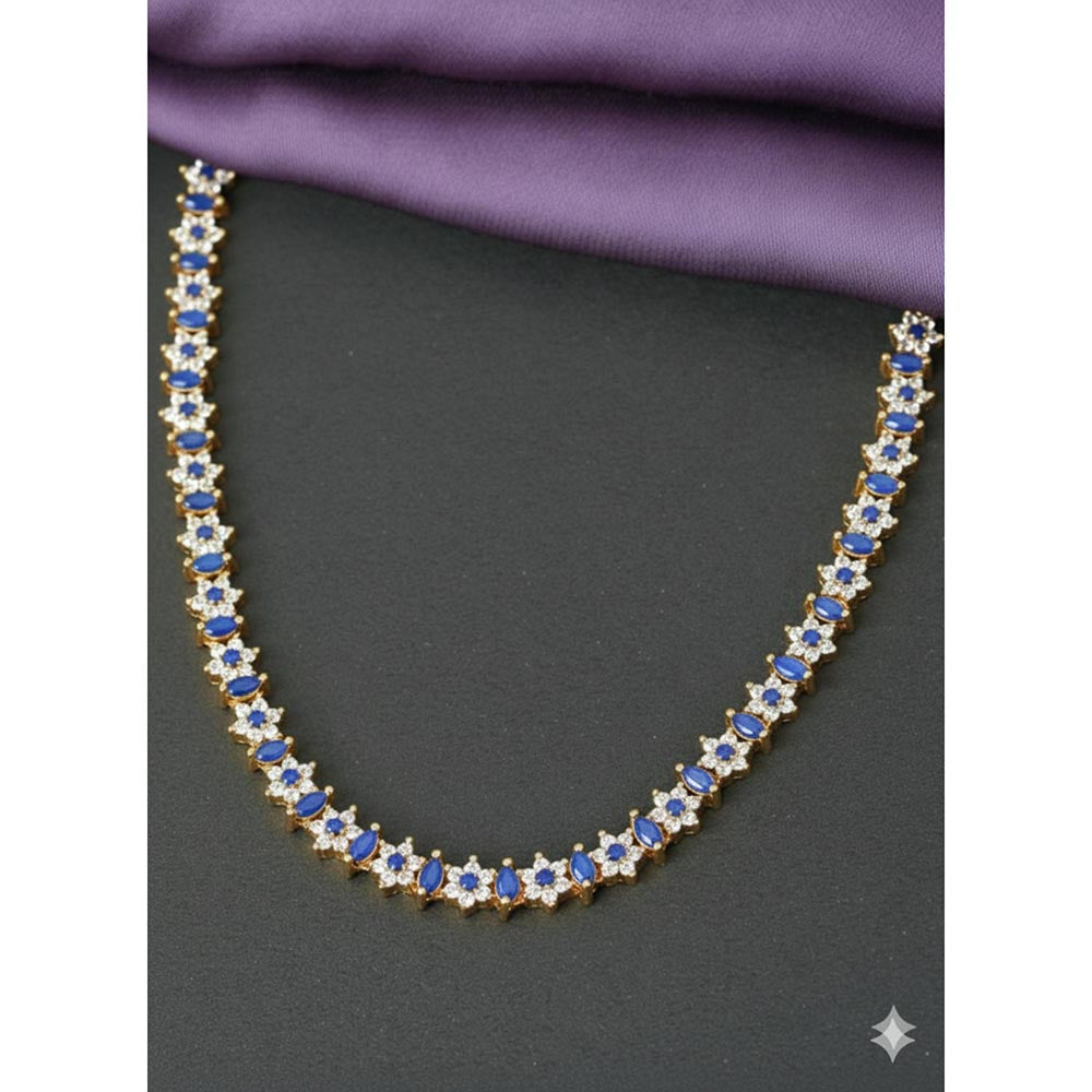 Label Ruby Blue Floral Necklace
