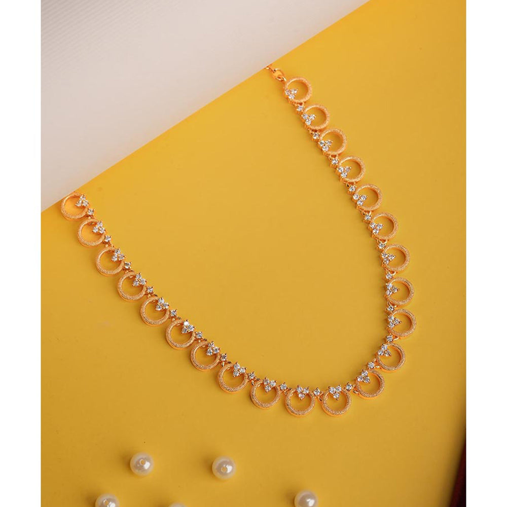 Label Ruby White Almond and Flower Gold Plated Necklace