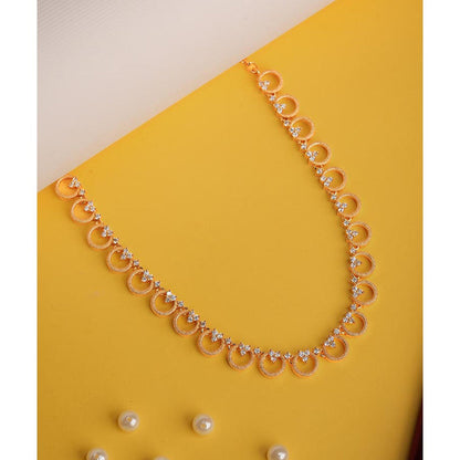 Label Ruby White Almond and Flower Gold Plated Necklace