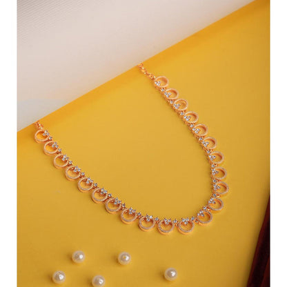 Label Ruby White Almond and Flower Gold Plated Necklace