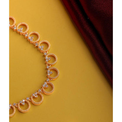 Label Ruby White Almond and Flower Gold Plated Necklace