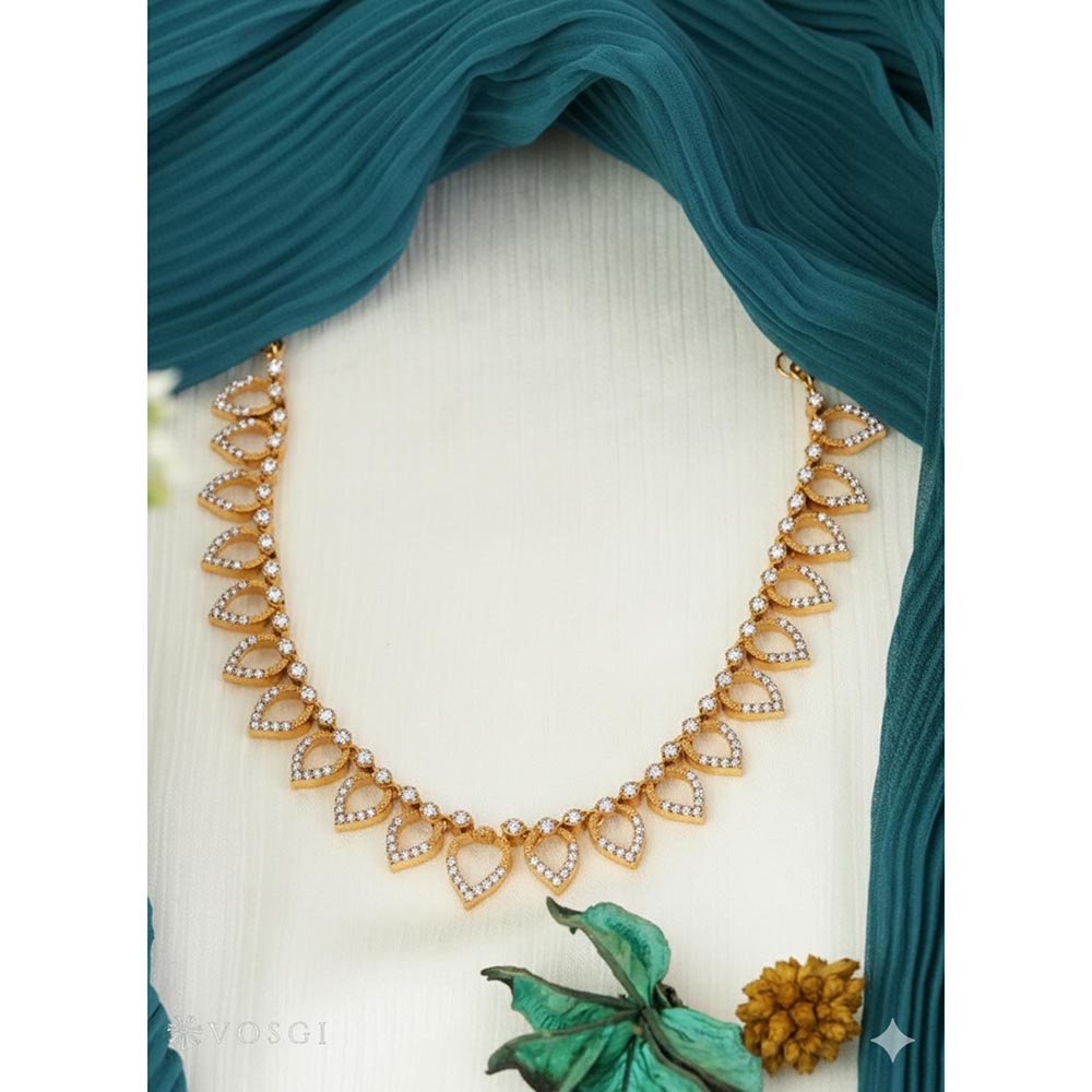 Label Ruby White Beautiful Micro Gold Polish Ruby Stone Short Necklace
