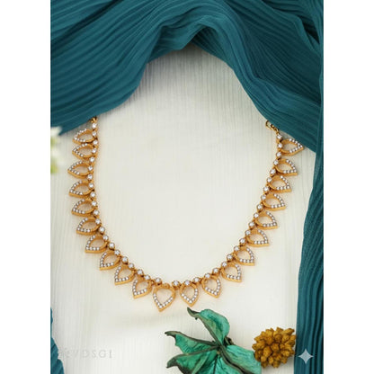 Label Ruby White Beautiful Micro Gold Polish Ruby Stone Short Necklace