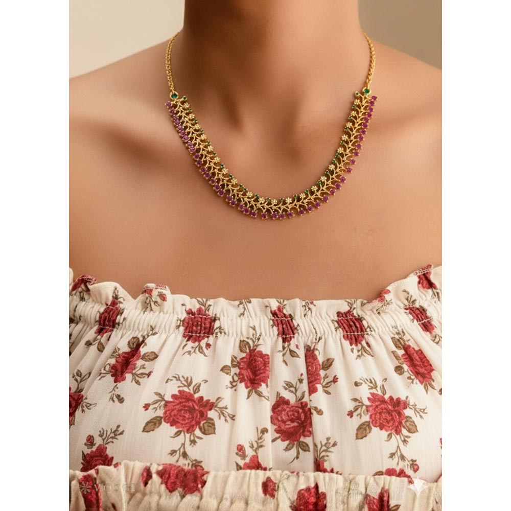 Label Ruby Pink Sparkle Stone Necklace