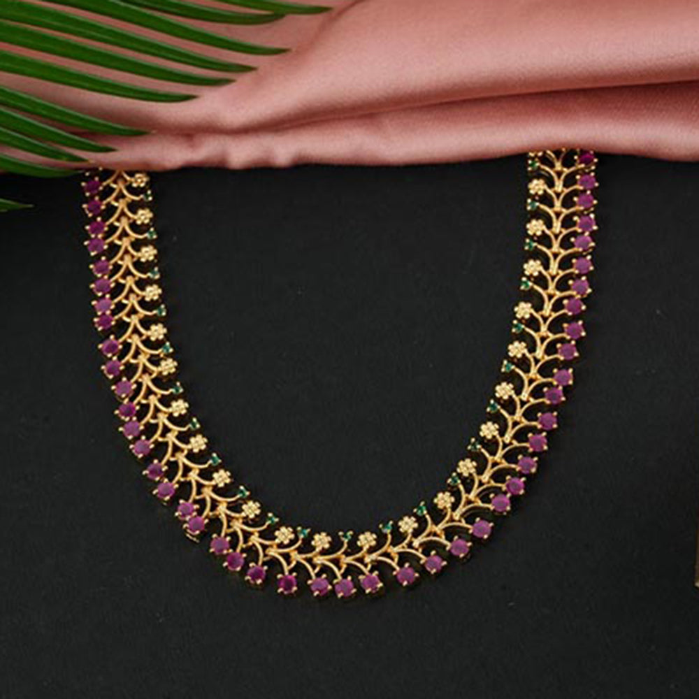 Label Ruby Pink Sparkle Stone Necklace