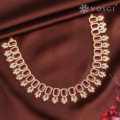 Label Ruby Royal Sapphire-Inspired Statement Necklace with Crystal Accents