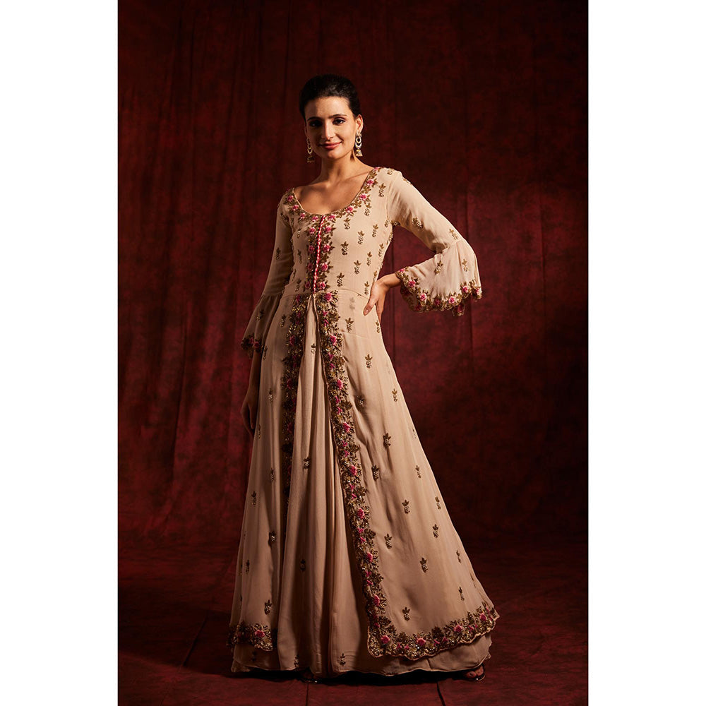 Label Gayatri Bishnoi Cream Fit and Flare Gown