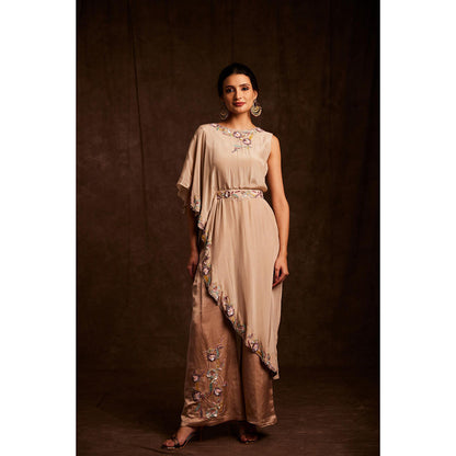 Label Gayatri Bishnoi Beige Biased Co-Ord (Set of 3)