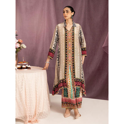 Label S4U Womens Crepe Printed Multi-Color Co-Ord Set