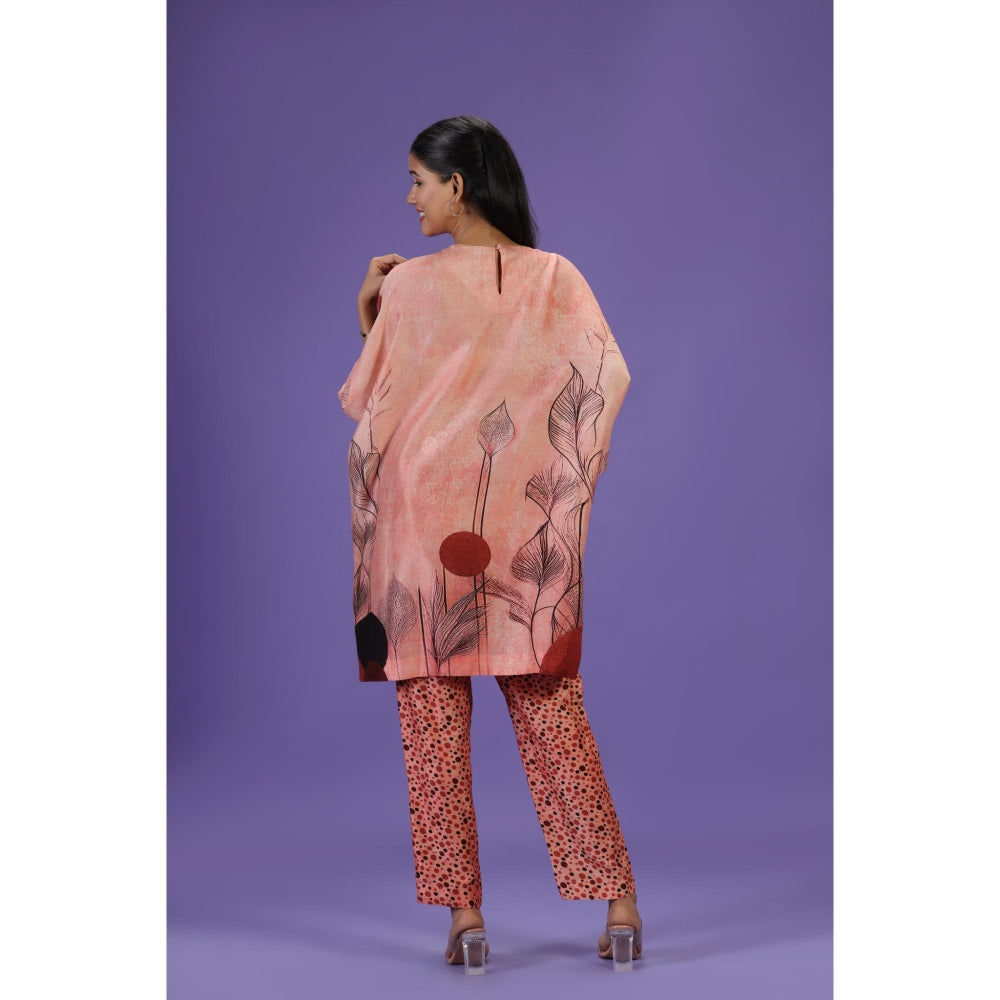 Label Radini Amber Drift Short Kaftan with Pant - Multi-Color