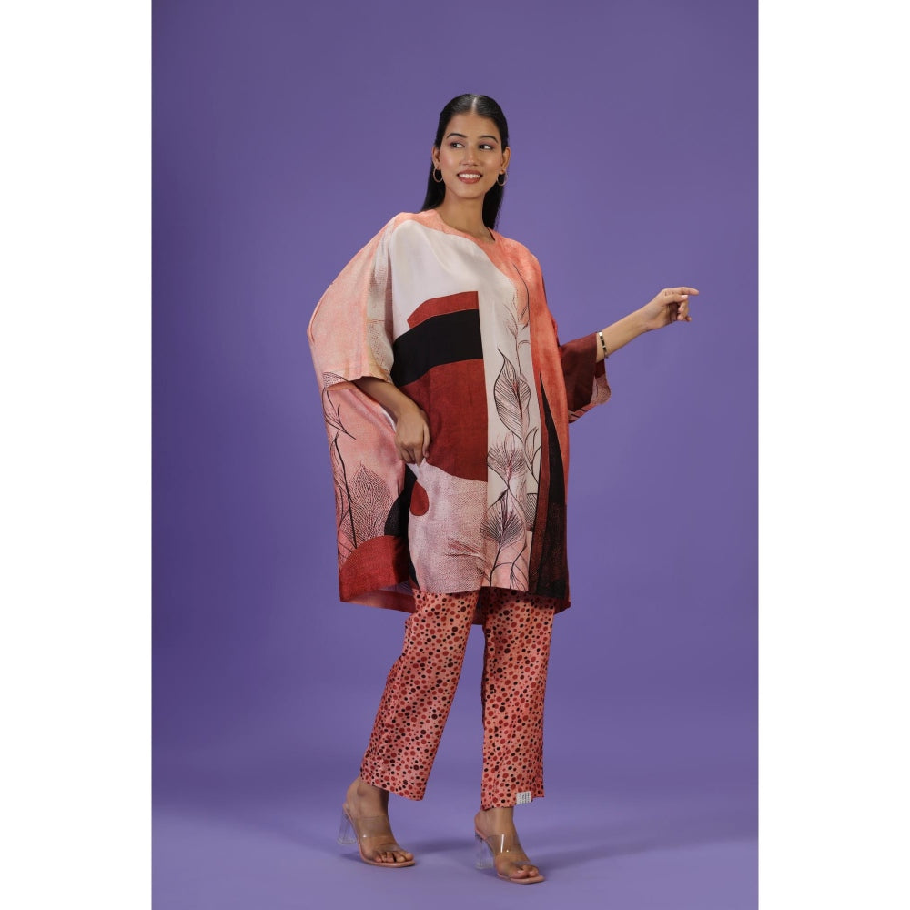 Label Radini Amber Drift Short Kaftan with Pant - Multi-Color