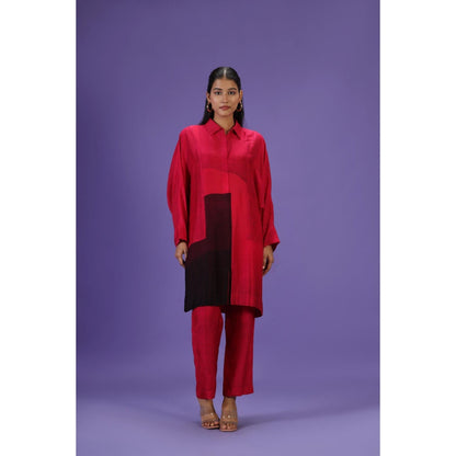 Label Radini Red Reverie Short Kurta with Pant