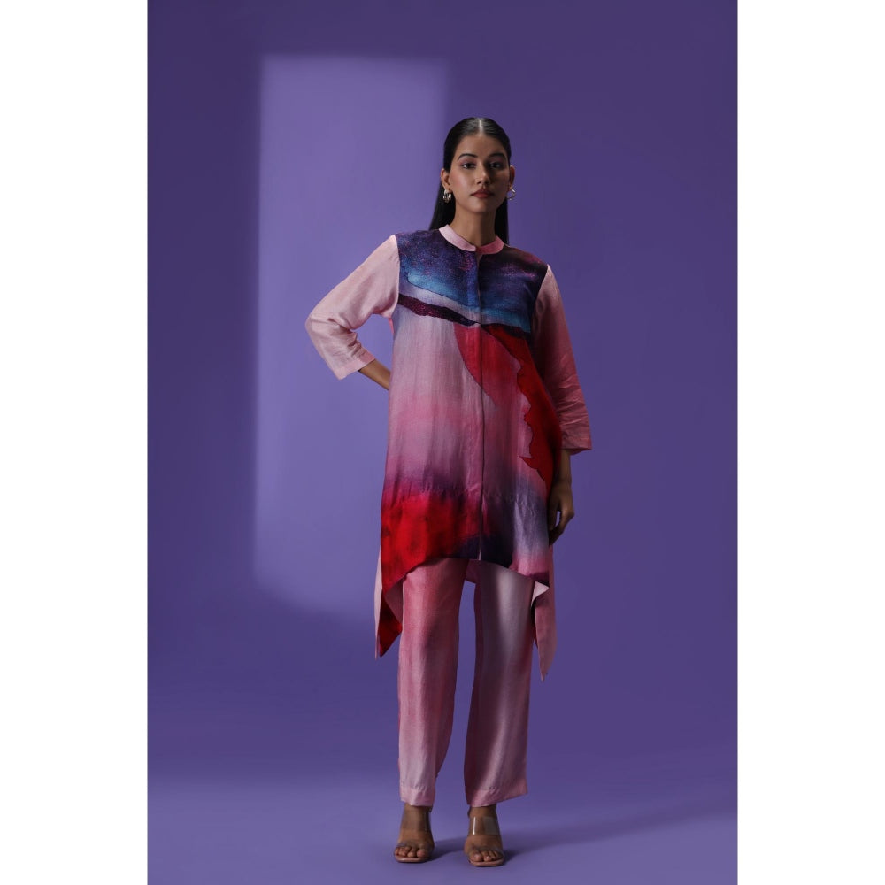 Label Radini Ethereal Hues Short Kurta with Pant - Multi-Color