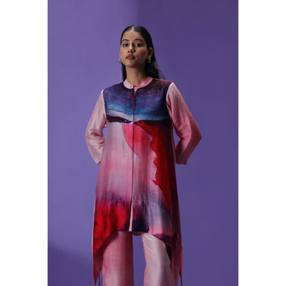 Label Radini Ethereal Hues Short Kurta with Pant - Multi-Color