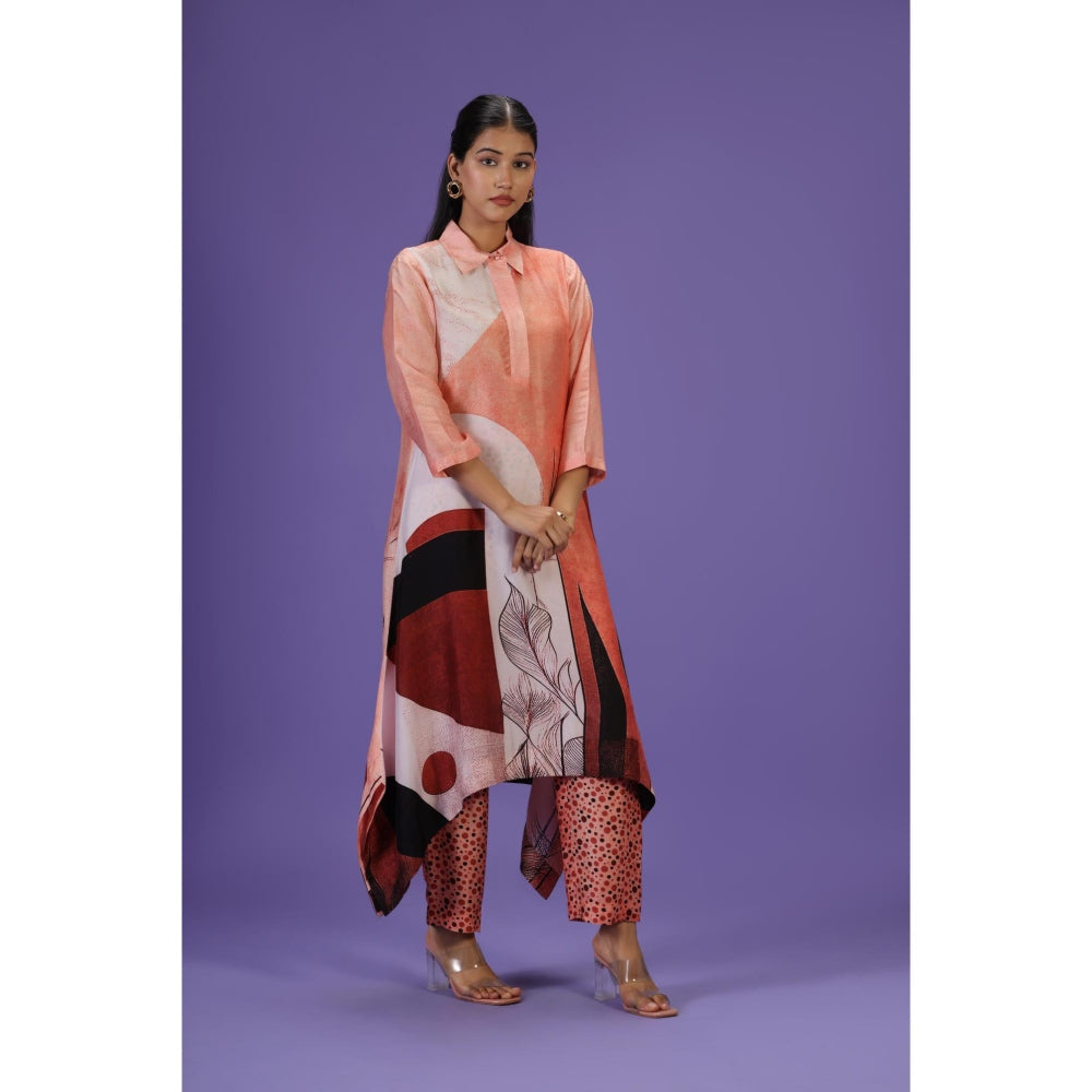 Label Radini Sunset Serenade Long Kurta with Pant - Peach