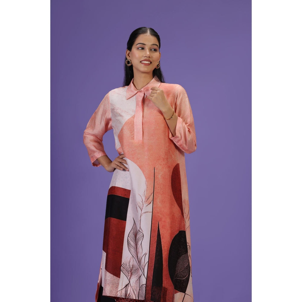 Label Radini Sunset Serenade Long Kurta with Pant - Peach
