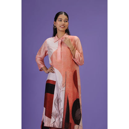 Label Radini Sunset Serenade Long Kurta with Pant - Peach