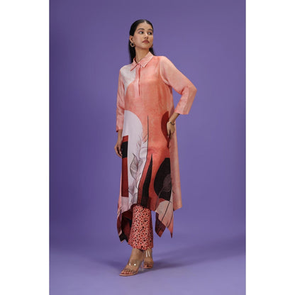 Label Radini Sunset Serenade Long Kurta with Pant - Peach